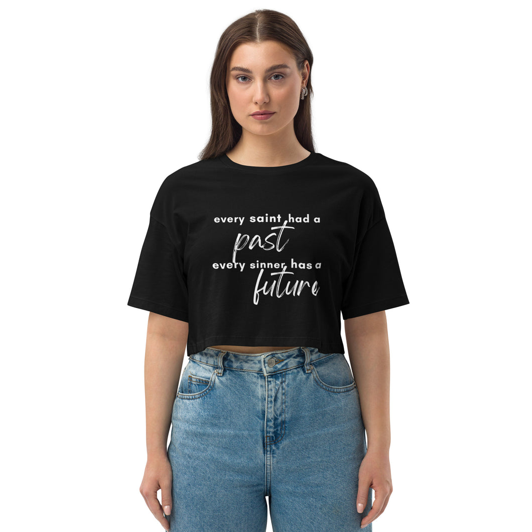 Past & Future, Women's Loose Drop Shoulder Crop Top