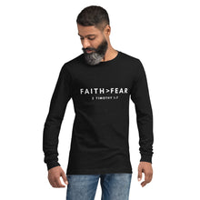 Load image into Gallery viewer, Faith&gt;Fear, Men&#39;s Long Sleeve T-shirt
