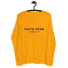 Load image into Gallery viewer, Faith&gt;Fear, Woman&#39;s Long Sleeve T-Shirt
