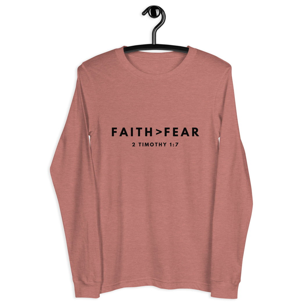 Faith>Fear, Woman's Long Sleeve T-Shirt