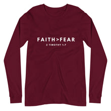 Load image into Gallery viewer, Faith&gt;Fear, Men&#39;s Long Sleeve T-shirt
