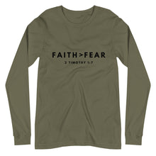 Load image into Gallery viewer, Faith&gt;Fear, Men&#39;s Long Sleeve T-shirt
