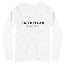 Load image into Gallery viewer, Faith&gt;Fear, Men&#39;s Long Sleeve T-shirt
